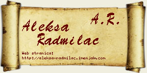 Aleksa Radmilac vizit kartica